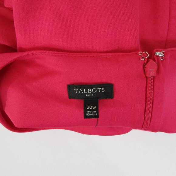 Talbots Plus Size Hot Pink Ponte Sheath Dress 20W - Picture 9 of 11